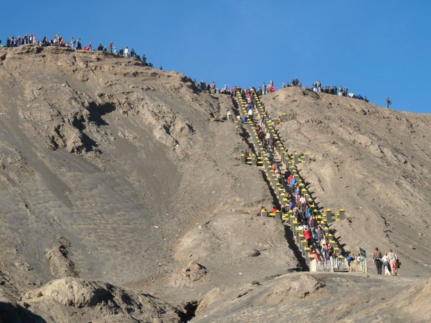 Stairway to Mount Bromo’s crater