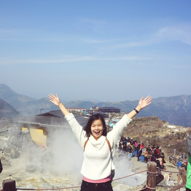 Sharon Loh at Owakudani Valley
